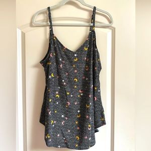 Torrid Celestial Black Star Moon Tank Top - Size 00 / Size 10